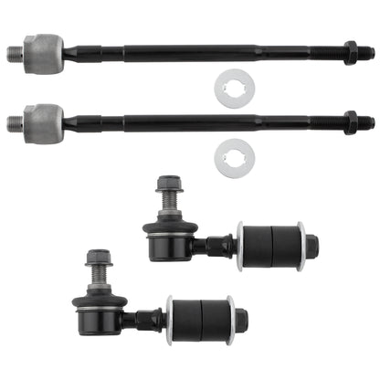 BOXI 4PC K750181 EV800355 Front Sway Bar and Inner Tie Rod Kit Tie Rod Ends and Stabilizer Bar Link