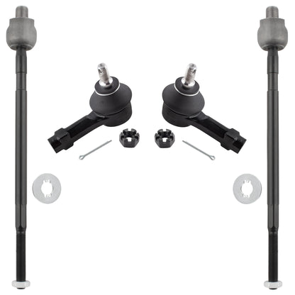 BOXI 4pcs Front Inner and Outer Tie Rod End Links Fit for Mitsubishi Lancer 2002 2003 2004 2005
