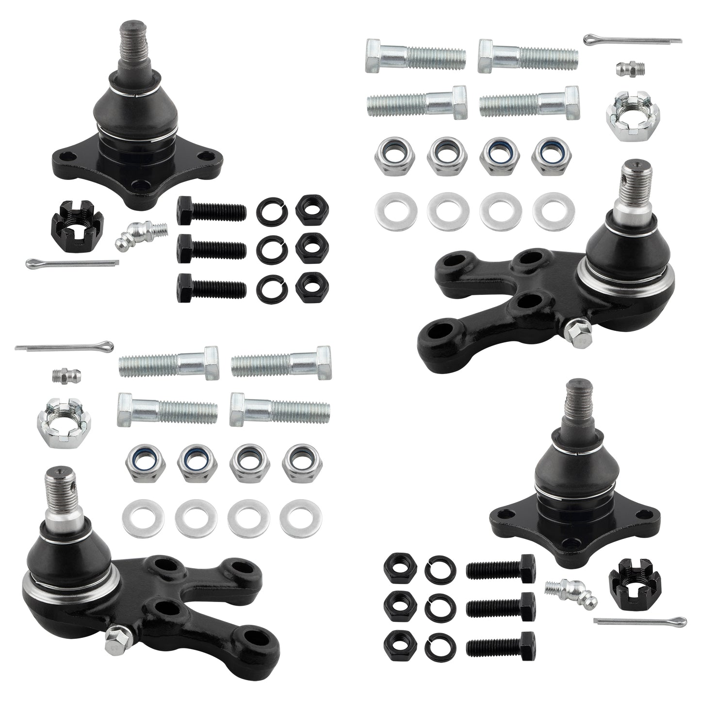 BOXI Ball Joints Front Lower and Upper Kit 4pc K9753 K9754 K9755 for Mitsubishi Montero 1992-2000