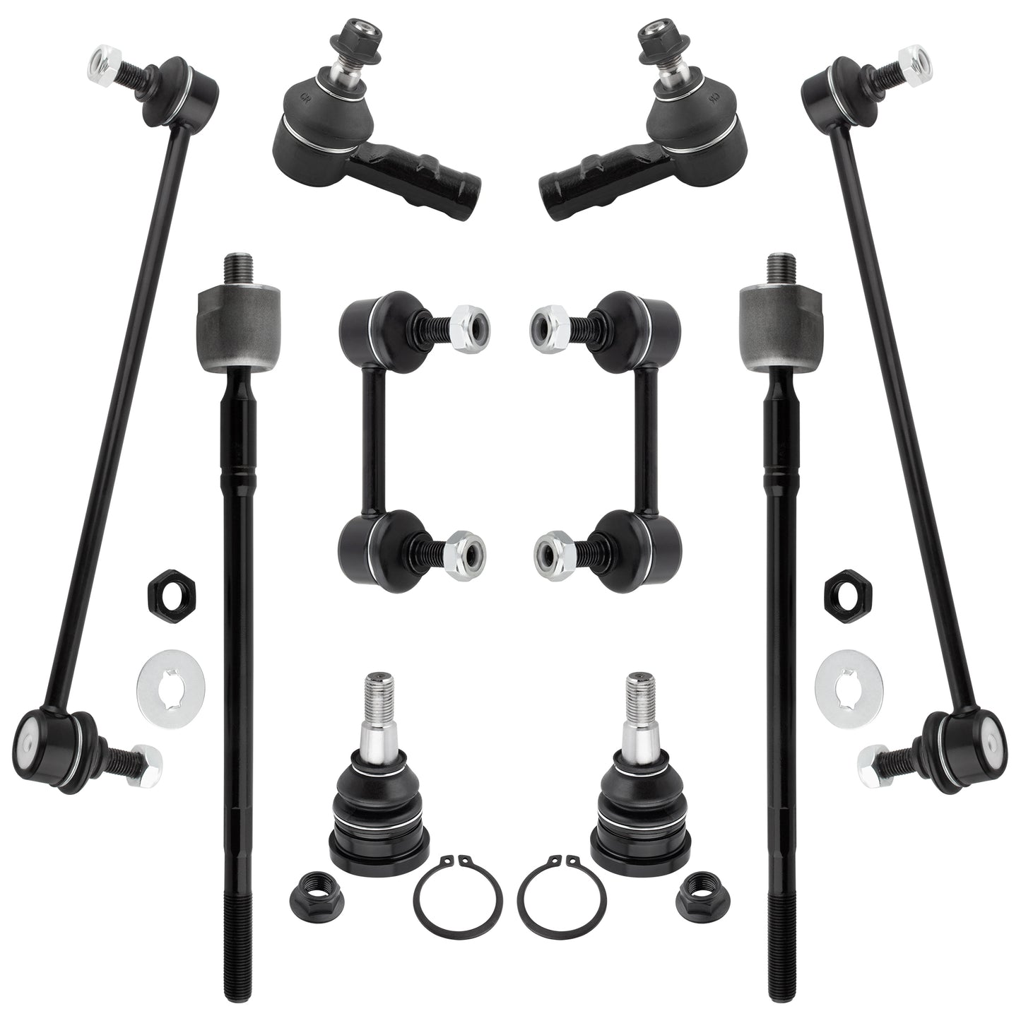 BOXI 10pc Front + Rear Sway Bar Links Ball Joints Tie Rods Fit for Mitsubishi Eclipse 2006-2012