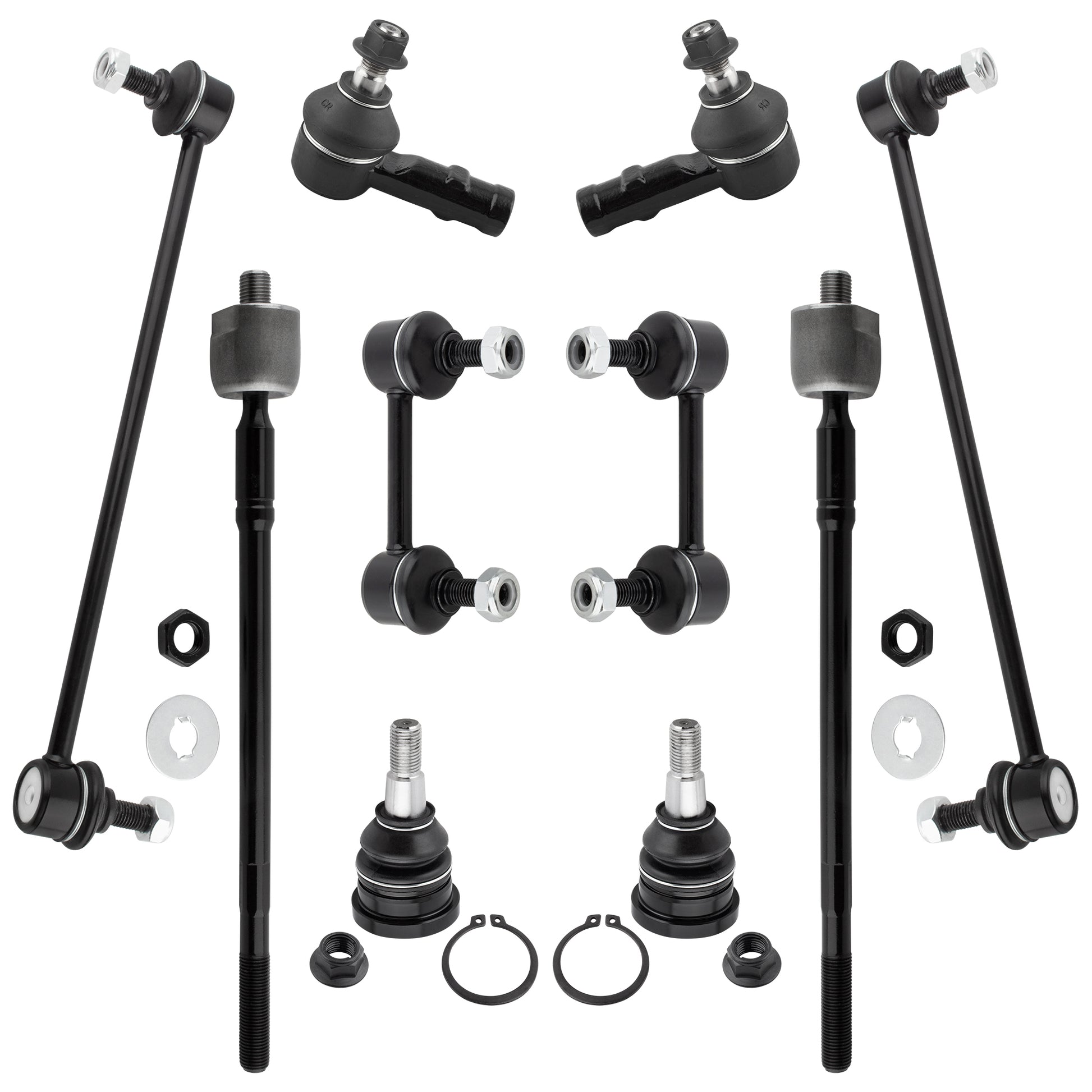 BOXI 10pc Front + Rear Sway Bar Links Ball Joints Tie Rods Fit for Mitsubishi Eclipse 2006-2012