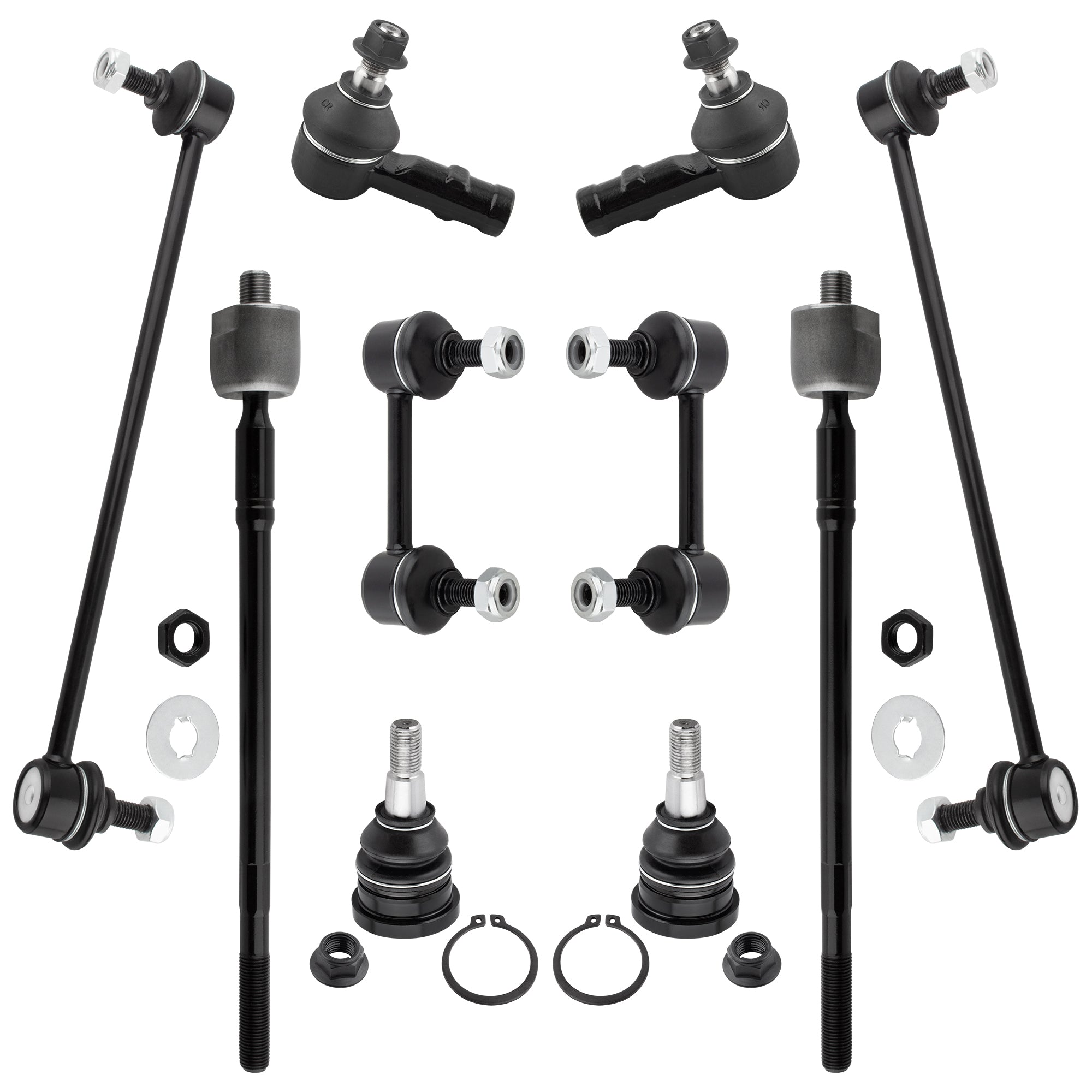 BOXI 10pc Front + Rear Sway Bar Links Ball Joints Tie Rods Fit for Mitsubishi Eclipse 2006-2012