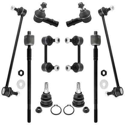 BOXI 10pc Front + Rear Sway Bar Links Ball Joints Tie Rods Fit for Mitsubishi Eclipse 2006-2012