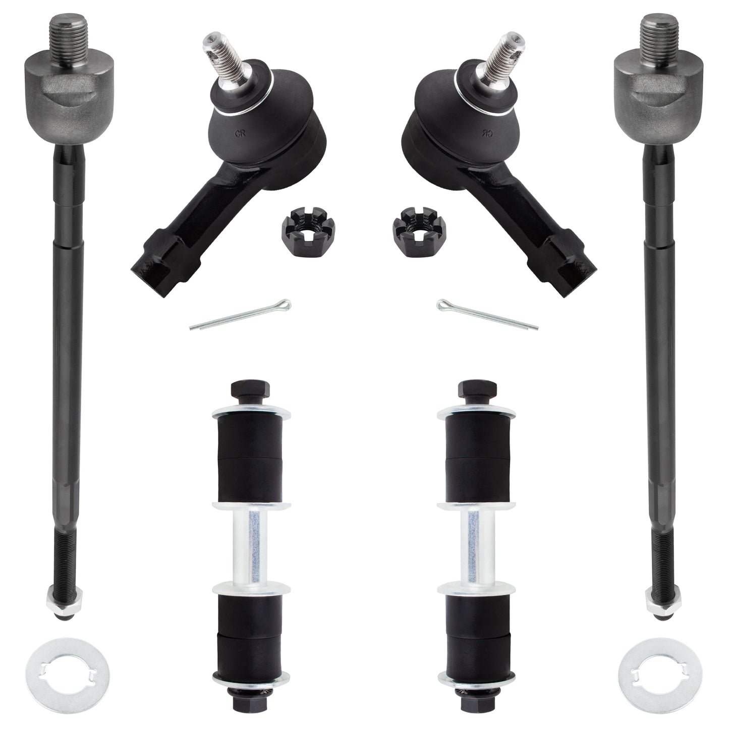 BOXI 6pc Front Tie Rods Sway Bars Fit for Mitsubishi Lancer 2002 2003 2004 2005 2006 2007 FWD