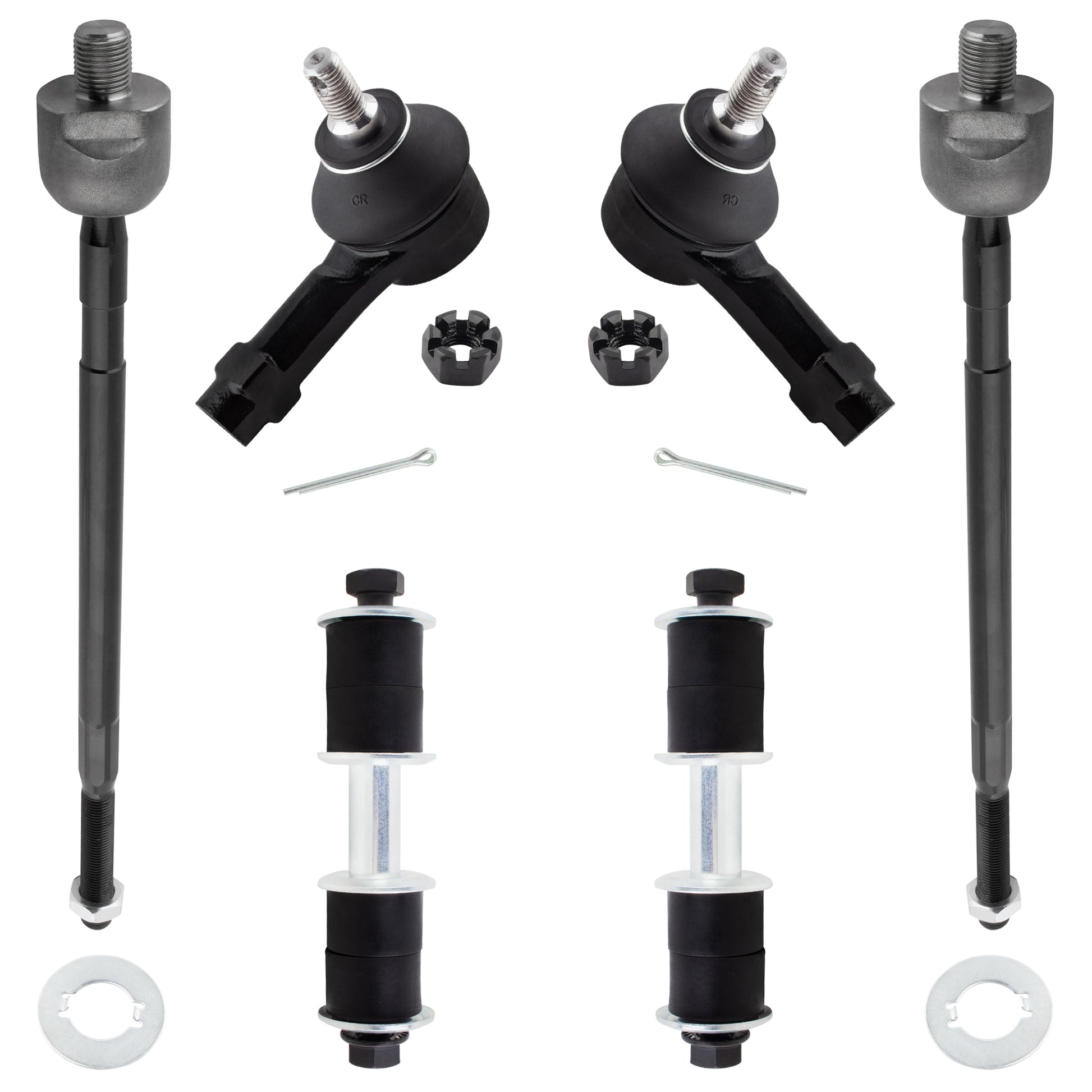 BOXI 6pc Front Tie Rods Sway Bars Fit for Mitsubishi Lancer 2002 2003 2004 2005 2006 2007 FWD