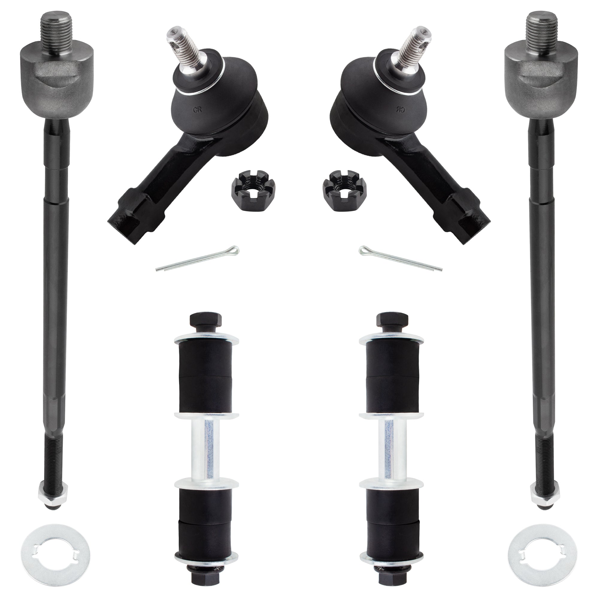 BOXI 6pc Front Tie Rods Sway Bars Fit for Mitsubishi Lancer 2002 2003 2004 2005 2006 2007 FWD