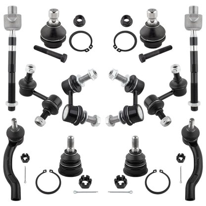 BOXI - 12pcs Front & Rear Suspension Kit For 2005 2006 2007 2008 2009 2010 2011 2012 for Nissan