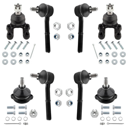 BOXI 8pcs Front Upper Lower Ball Joints & Inner Outer Tie Rods Fit for Nissan D21 1994 4WD