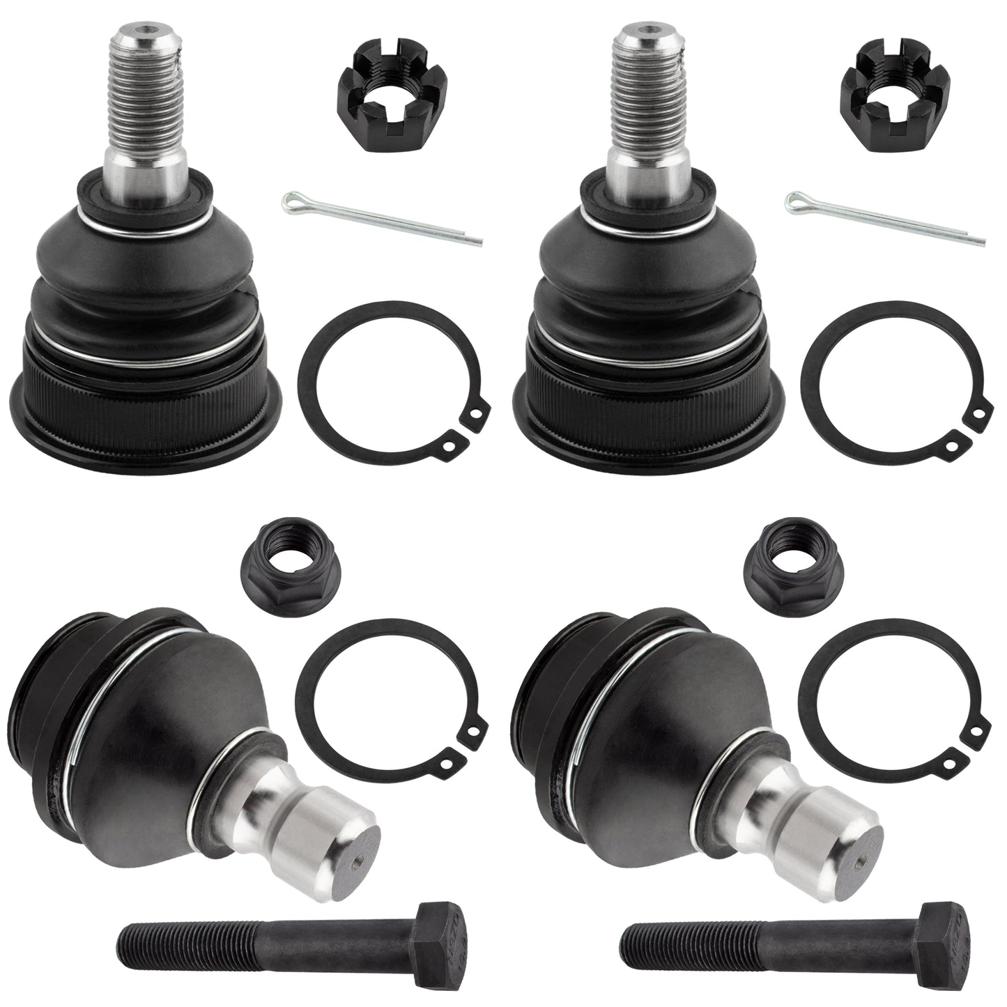 BOXI 4pcs Front Upper & Lower Ball Joints Fit for Nissan Frontier 2005-2019