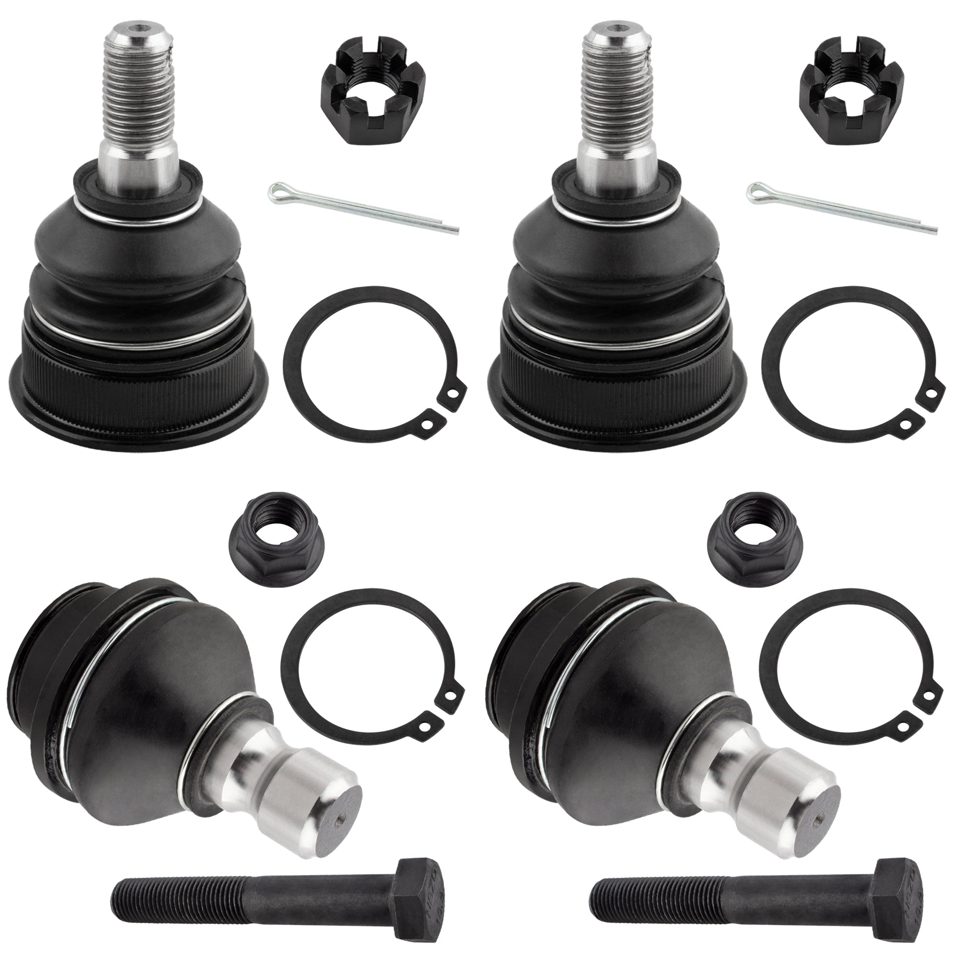 BOXI 4pcs Front Upper & Lower Ball Joints Fit for Nissan Frontier 2005-2019