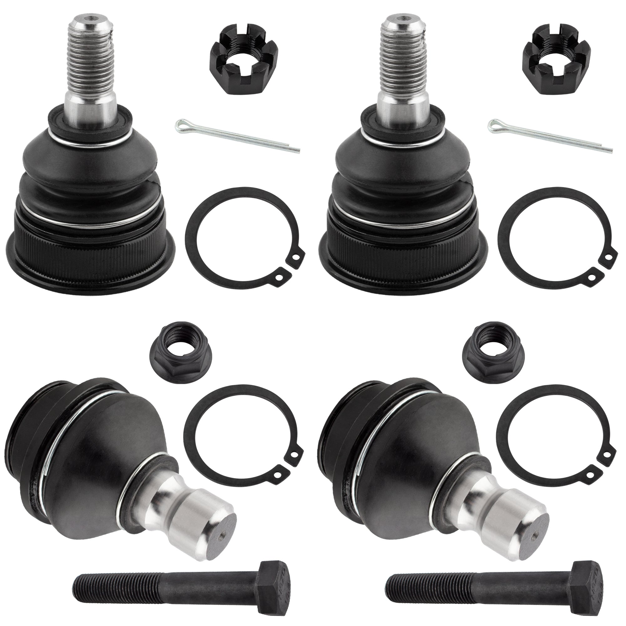 BOXI 4pcs Front Upper & Lower Ball Joints Fit for Nissan Frontier 2005-2019