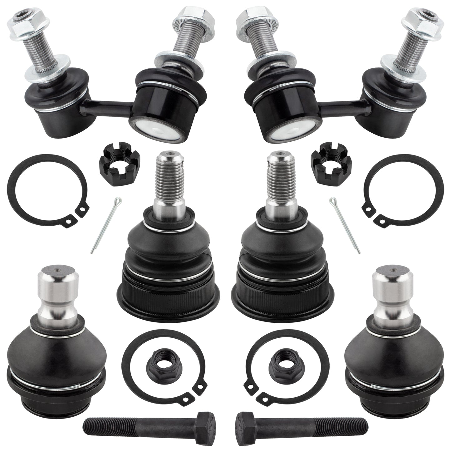 BOXI 6pcs Front Sway Bar Ball Joint Kit Fit for Nissan Frontier 2005-2019