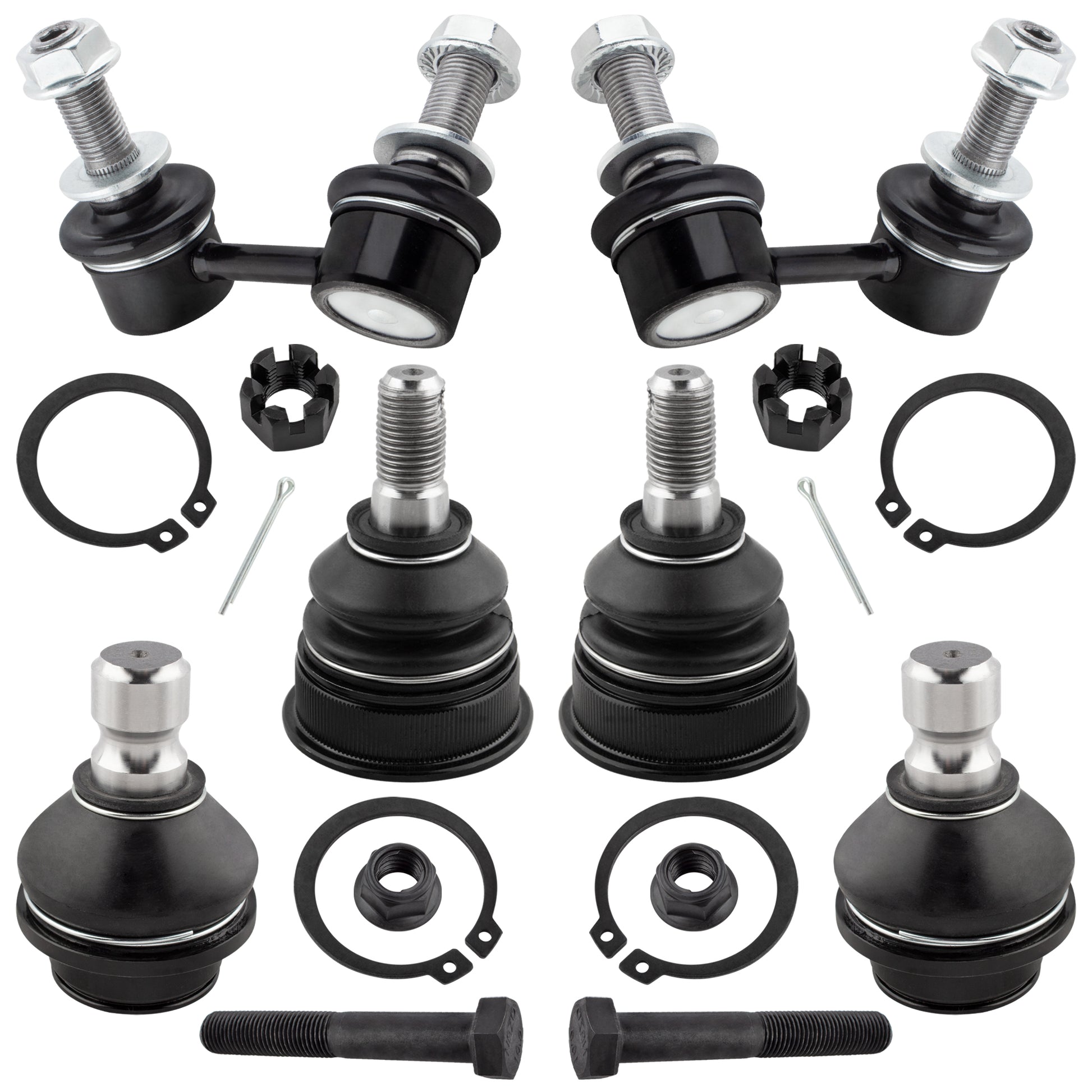 BOXI 6pcs Front Sway Bar Ball Joint Kit Fit for Nissan Frontier 2005-2019