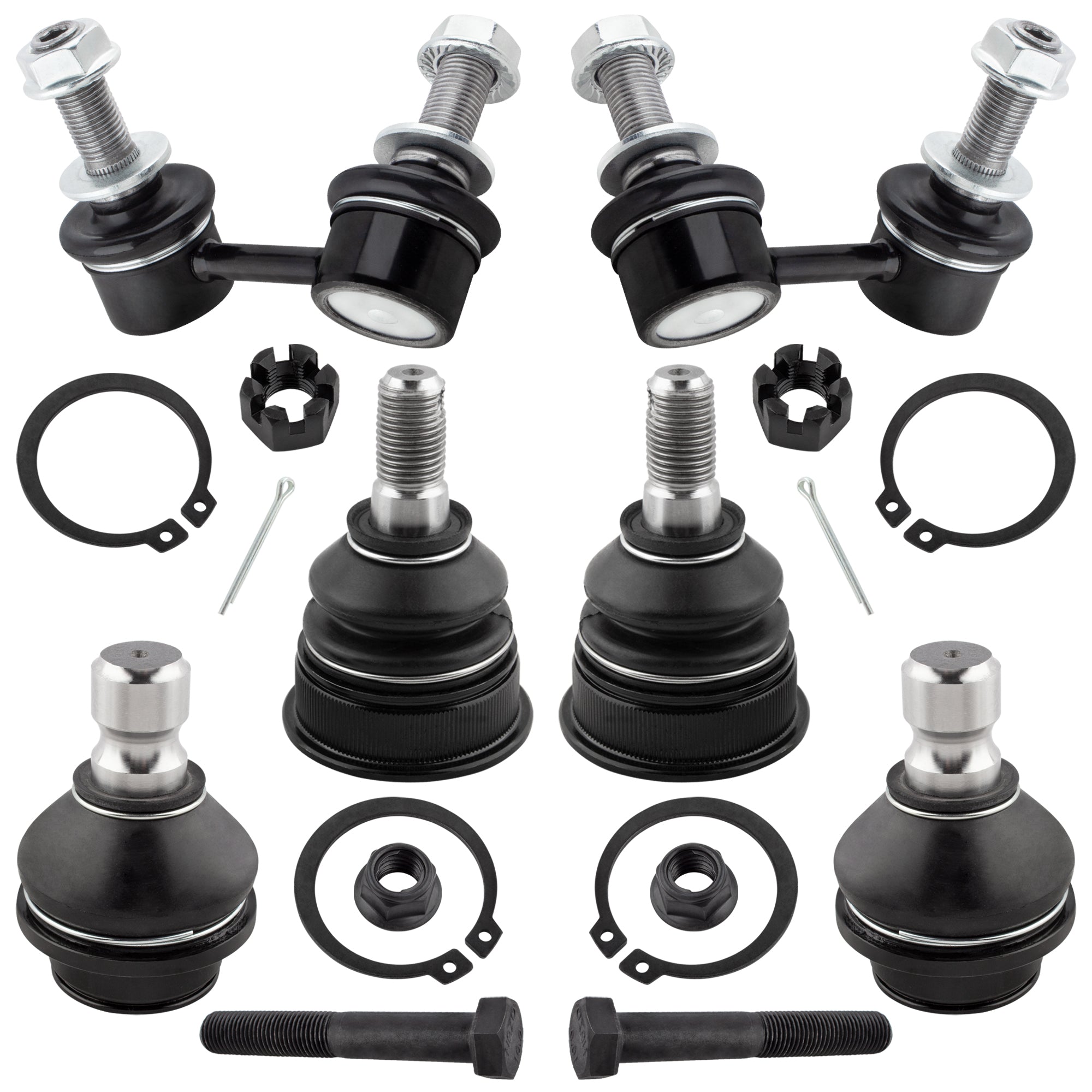 BOXI 6pcs Front Sway Bar Ball Joint Kit Fit for Nissan Frontier 2005-2019