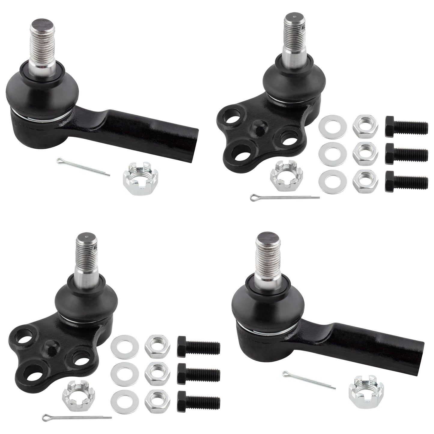 BOXI 4pcs Front Lower Ball Joints & Outer Tie Rod Ends Fit for Nissan Pathfinder 1996 1997 1998