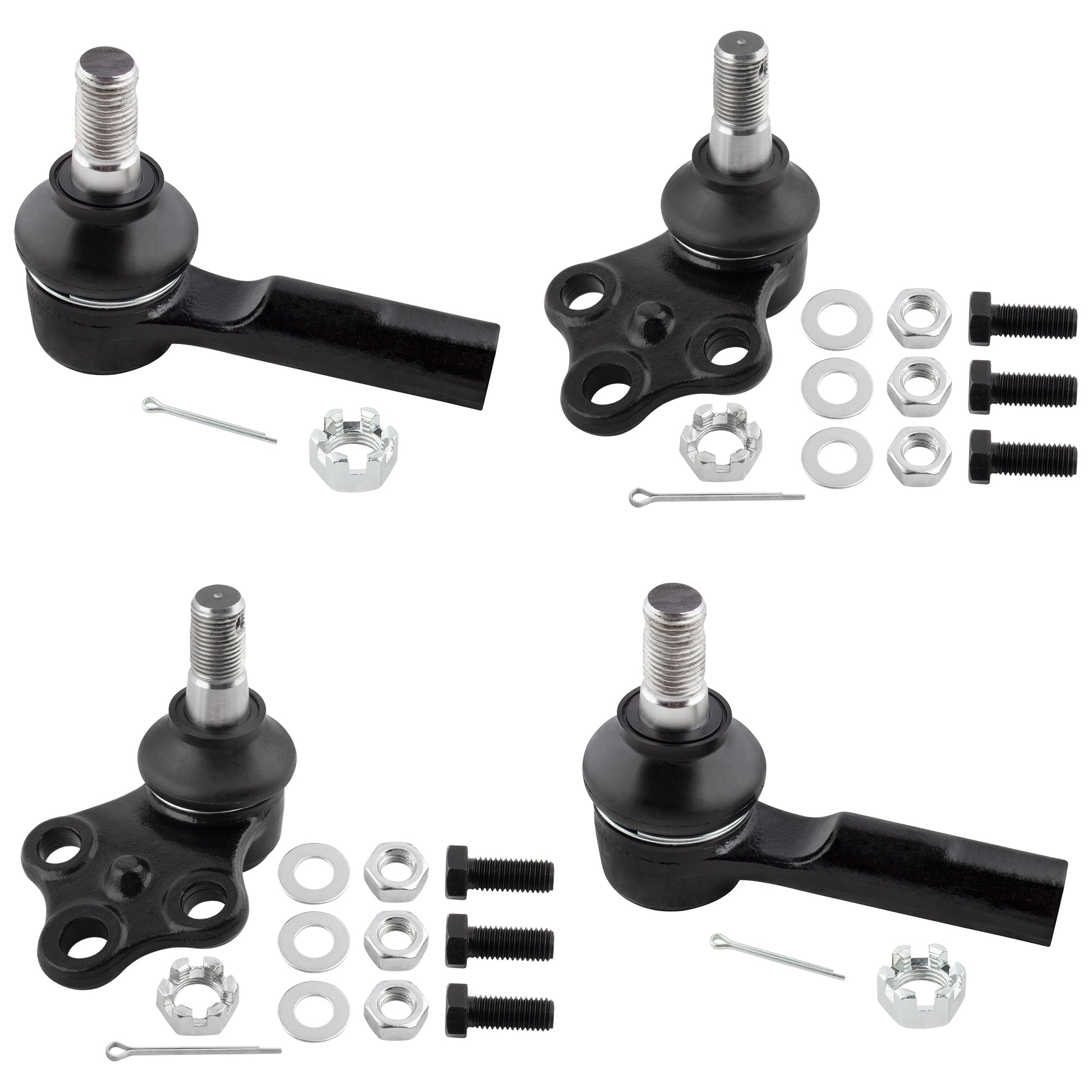 BOXI 4pcs Front Lower Ball Joints & Outer Tie Rod Ends Fit for Nissan Pathfinder 1996 1997 1998