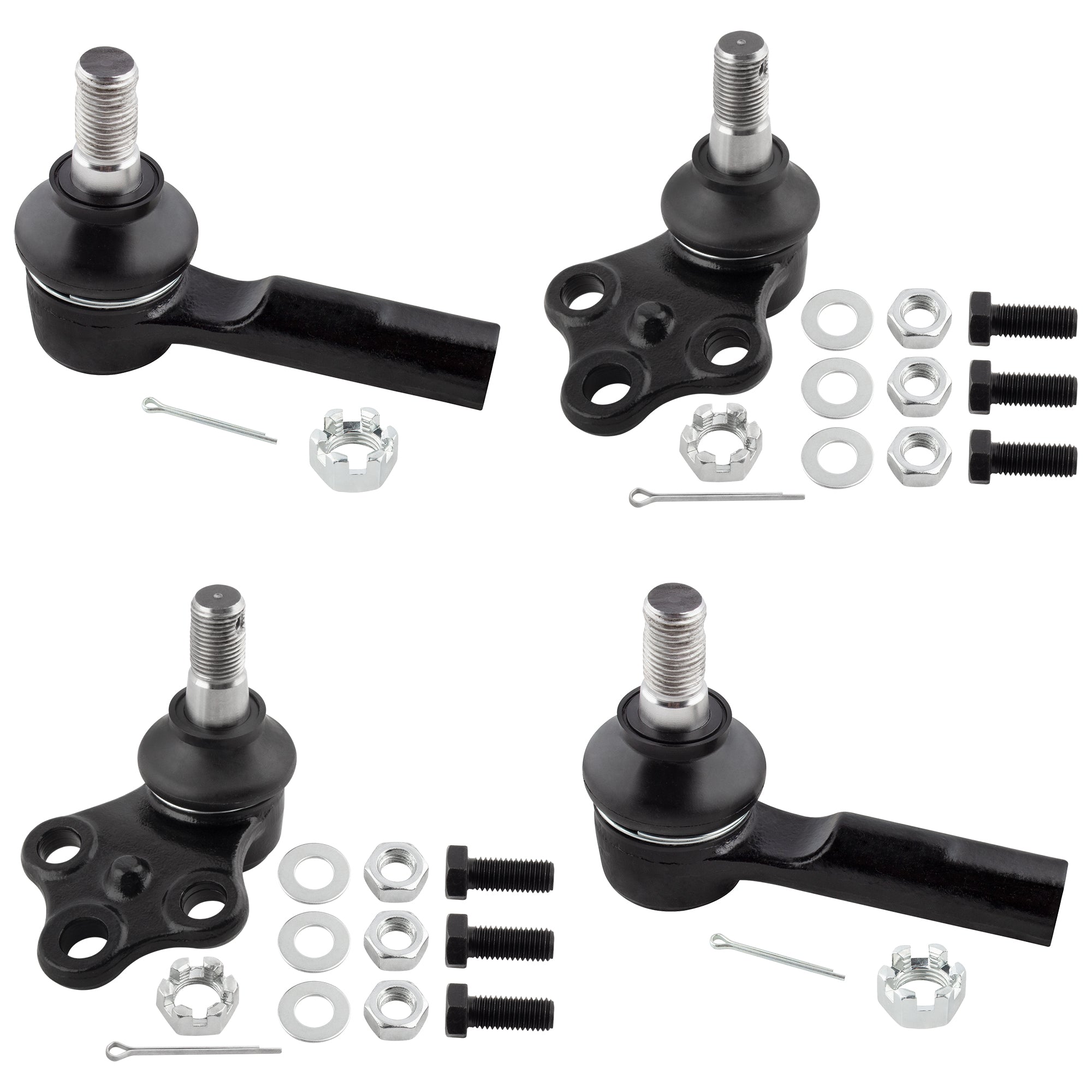 BOXI 4pcs Front Lower Ball Joints & Outer Tie Rod Ends Fit for Nissan Pathfinder 1996 1997 1998