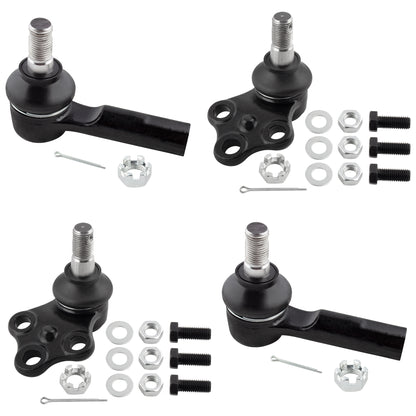 BOXI 4pcs Front Lower Ball Joints & Outer Tie Rod Ends Fit for Nissan Pathfinder 1996 1997 1998