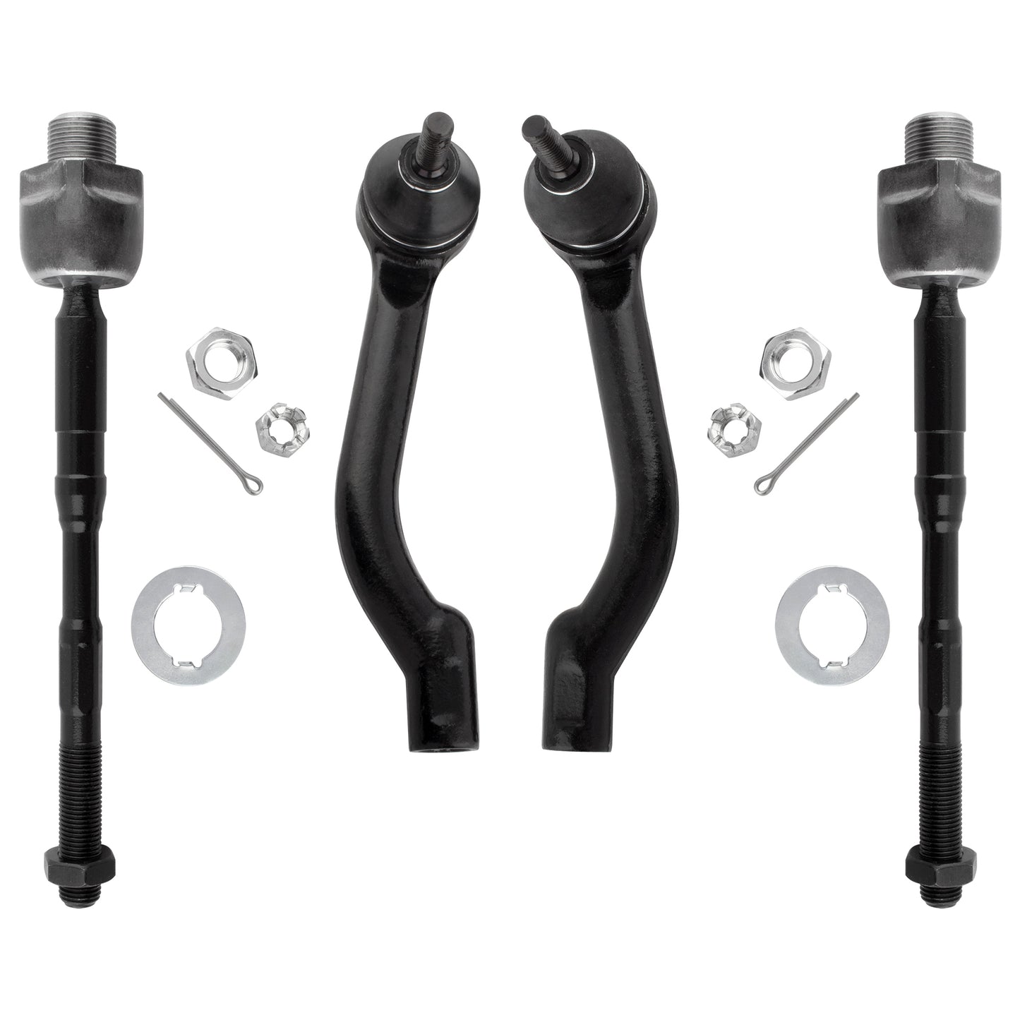 BOXI 4pcs Front Inner Outer Tie Rod End Links Fit for Nissan Rogue 2008 2009 2010 2011 2012 2013