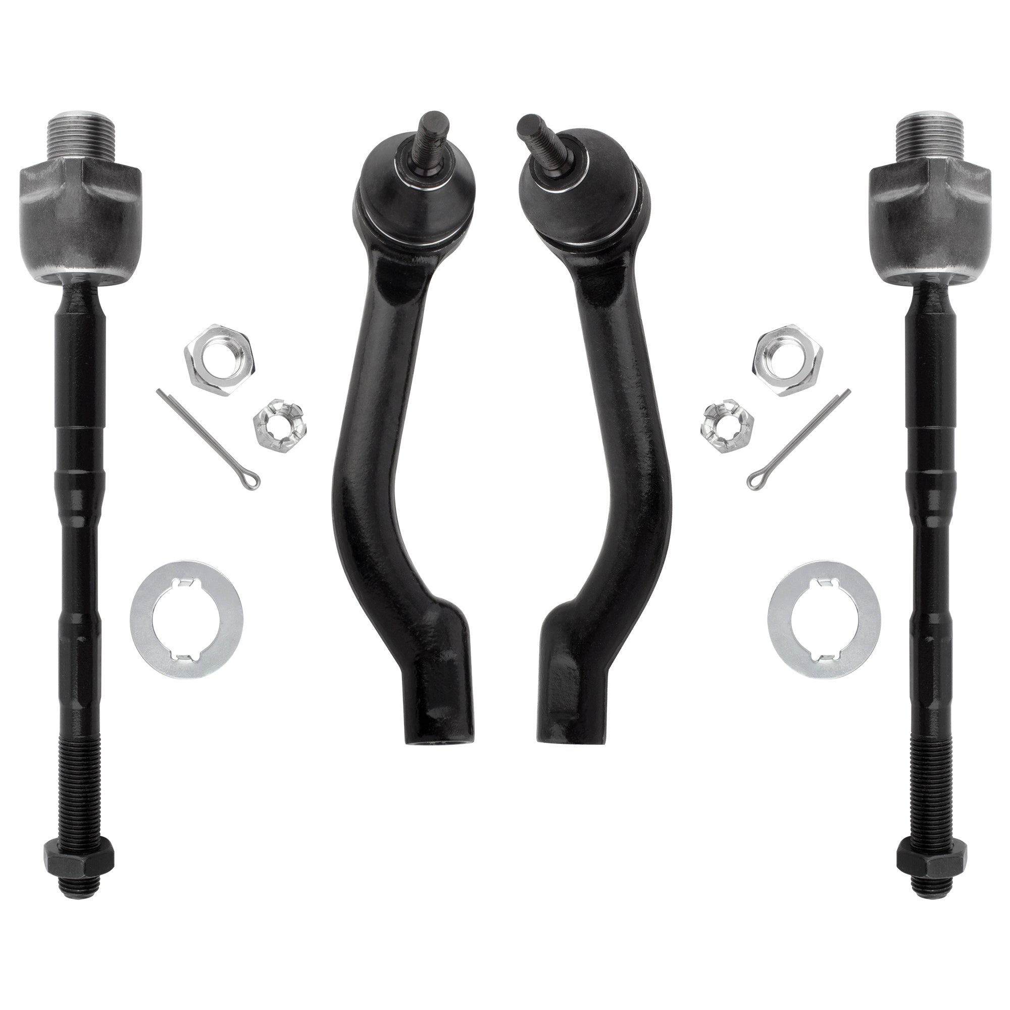BOXI 4pcs Front Inner Outer Tie Rod End Links Fit for Nissan Rogue 2008 2009 2010 2011 2012 2013