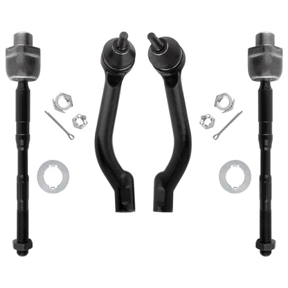 BOXI 4pcs Front Inner Outer Tie Rod End Links Fit for Nissan Rogue 2008 2009 2010 2011 2012 2013