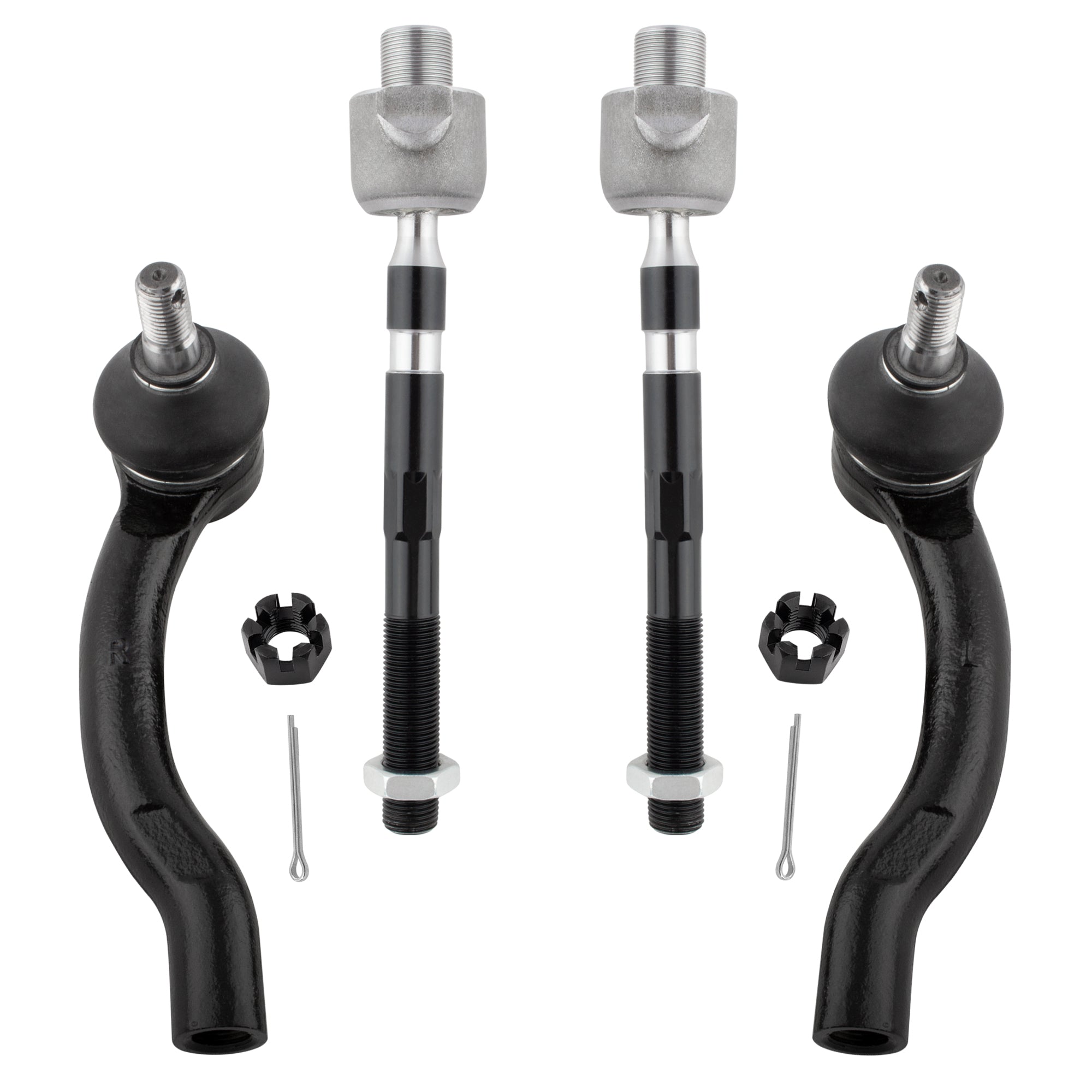 BOXI (Set of 4) Front Inner & Outer Tie Rod Ends Set fit for Nissan Frontier 2005-2019