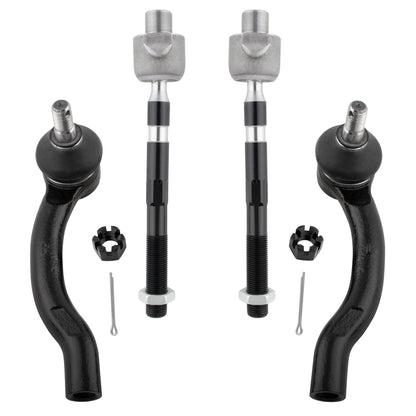 BOXI (Set of 4) Front Inner & Outer Tie Rod Ends Set fit for Nissan Frontier 2005-2019