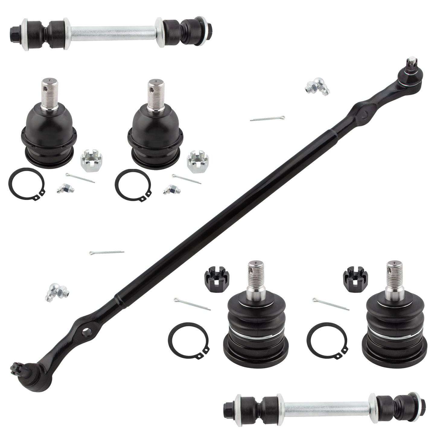 BOXI DS80943 K500038 K90663 K90104 Front Center Drag Links Upper Lower Ball Joints Sway Bars