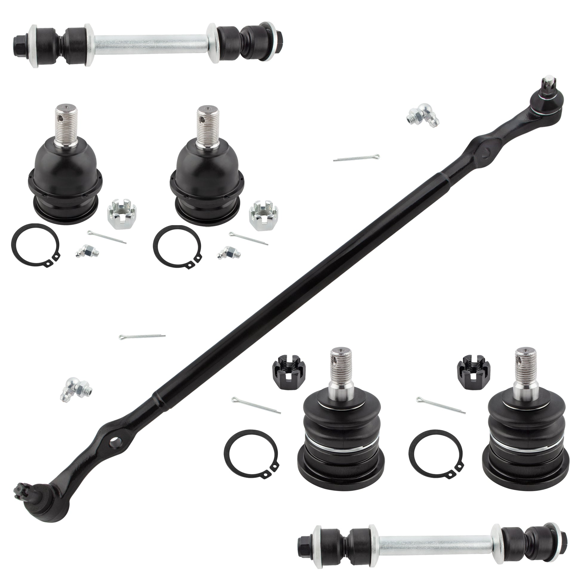 BOXI DS80943 K500038 K90663 K90104 Front Center Drag Links Upper Lower Ball Joints Sway Bars