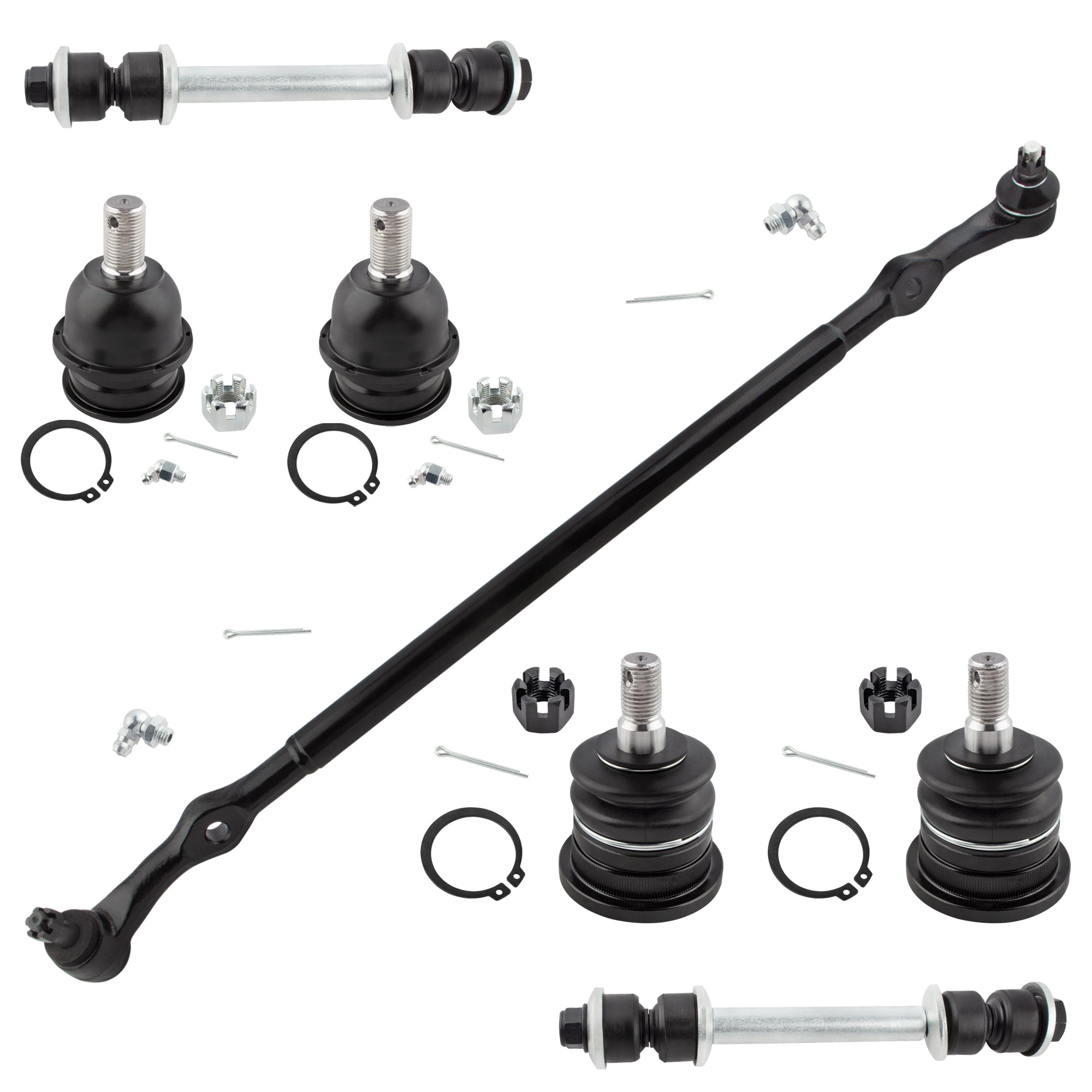 BOXI DS80943 K500038 K90663 K90104 Front Center Drag Links Upper Lower Ball Joints Sway Bars
