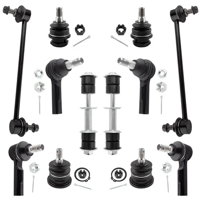 BOXI (Set of 12) Front & Rear Sway Bar + Inner & Outer Tie Rod End + Upper & Lower Ball Joints Set