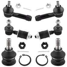 BOXI 6pcs Front Lower Ball Joints + Outer Tie Rods + Sway Bars Fit for Nissan Sentra 2000 2001 2002