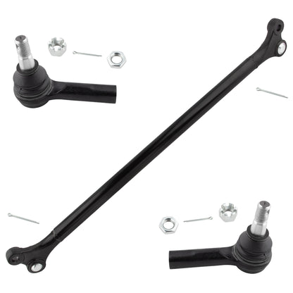 BOXI 3pcs Front Center Drag Link and Outer Tie Rod Ends Fit for Nissan Frontier 1998 4WD
