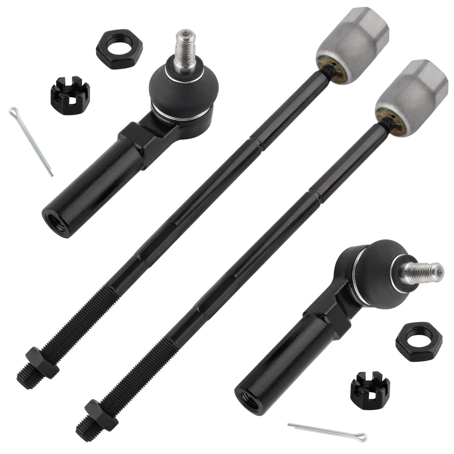 BOXI 4pcs Front and Inner Outer Tie Rod Ends Fit for Mercury Villager