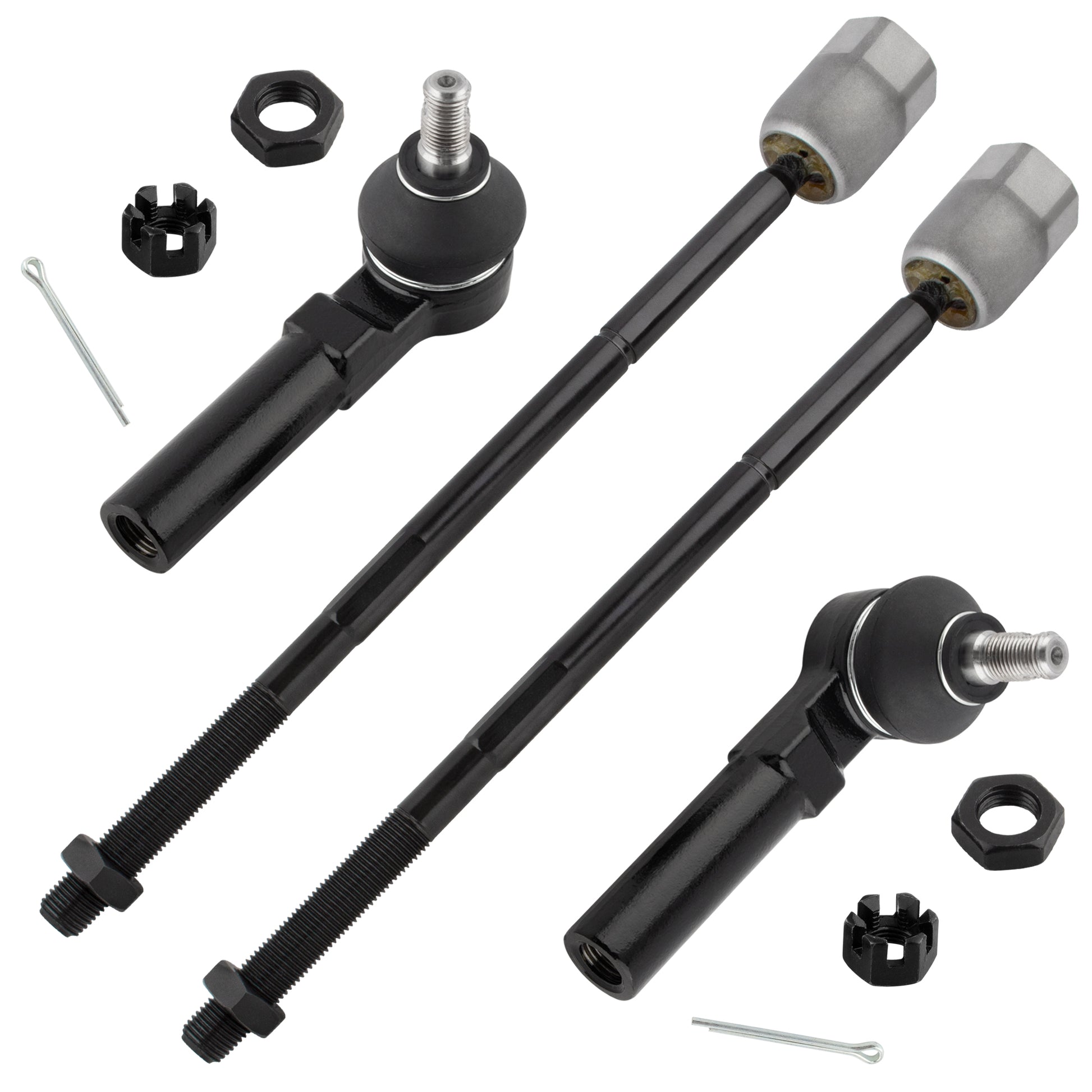 BOXI 4pcs Front and Inner Outer Tie Rod Ends Fit for Mercury Villager