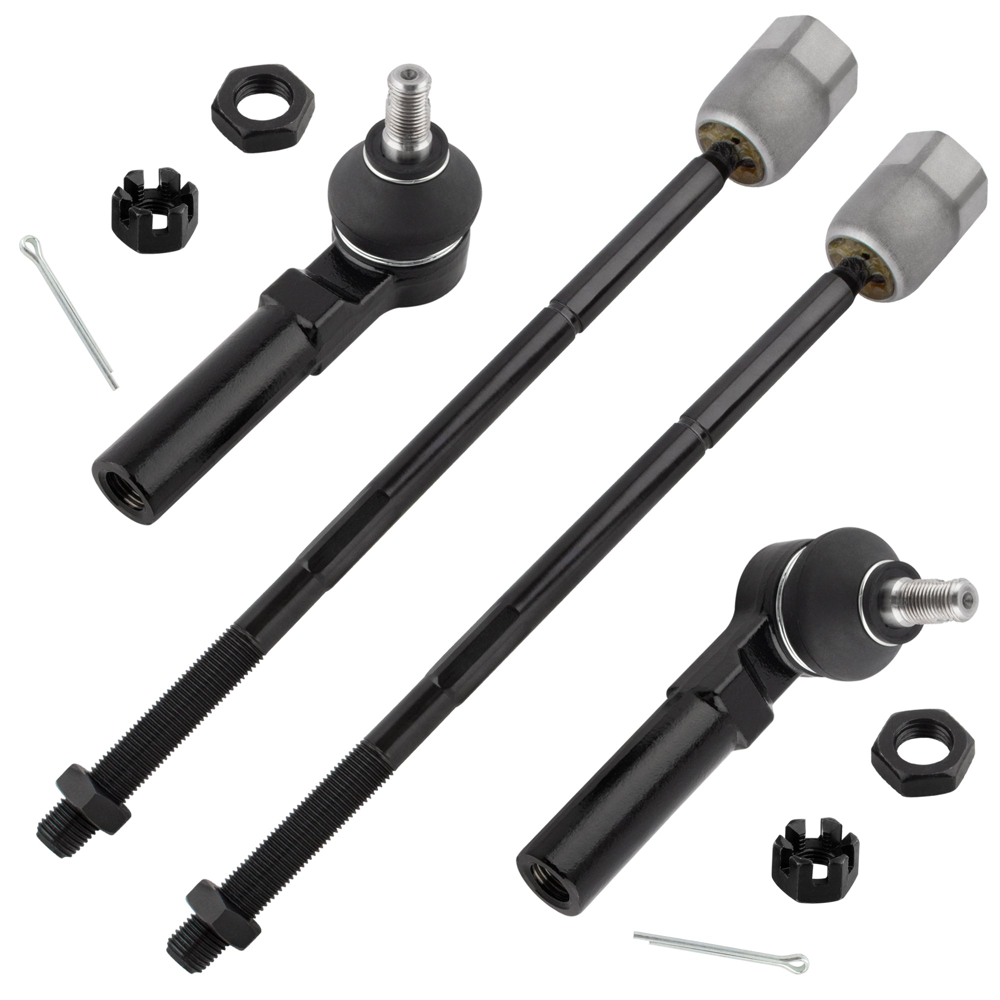 BOXI 4pcs Front and Inner Outer Tie Rod Ends Fit for Mercury Villager