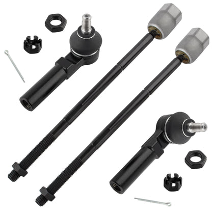 BOXI 4pcs Front and Inner Outer Tie Rod Ends Fit for Mercury Villager