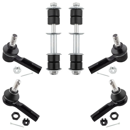 BOXI (Set of 6) Front Sway Bar Link + Inner & Outer Tie Rod Kit fit for Nissan Xterra 2000 2001