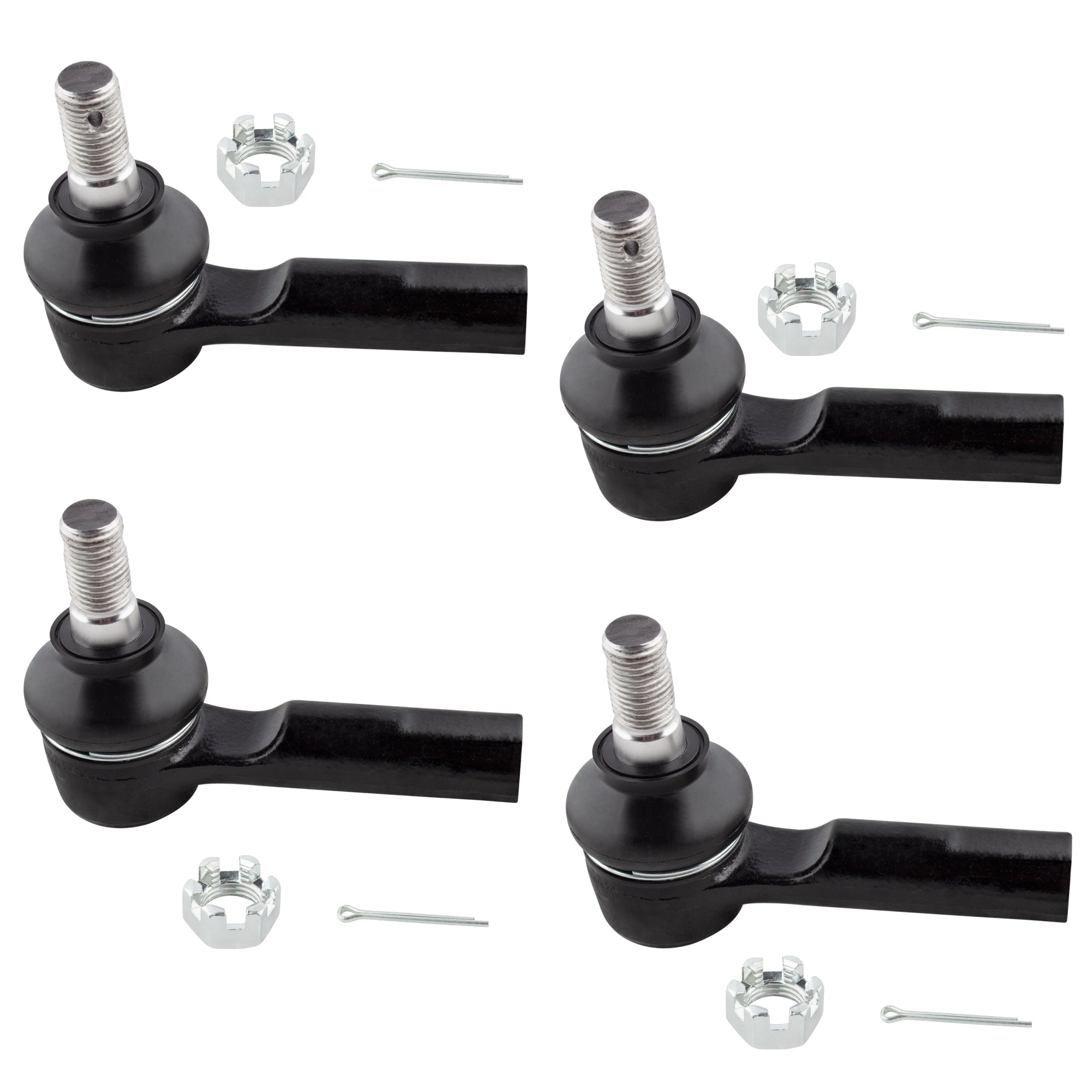 BOXI 4pcs Front Inner and Outer Tie Rod End Links Fit for for Nissan Frontier 1999-2004 3.3L
