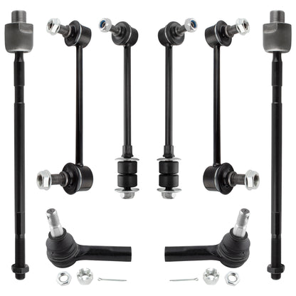 BOXI (Set of 8) Front Inner Outer Tie Rods + Front Rear Sway Bar Links fit for Nissan Pathfinder