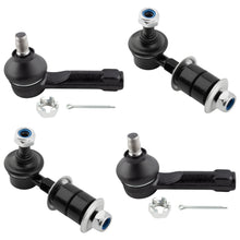 BOXI (Set of 4) 2x Front Outer Tie Rod Ends + 2x Stabilizer Sway Bar End Link Kit Fit for Nissan