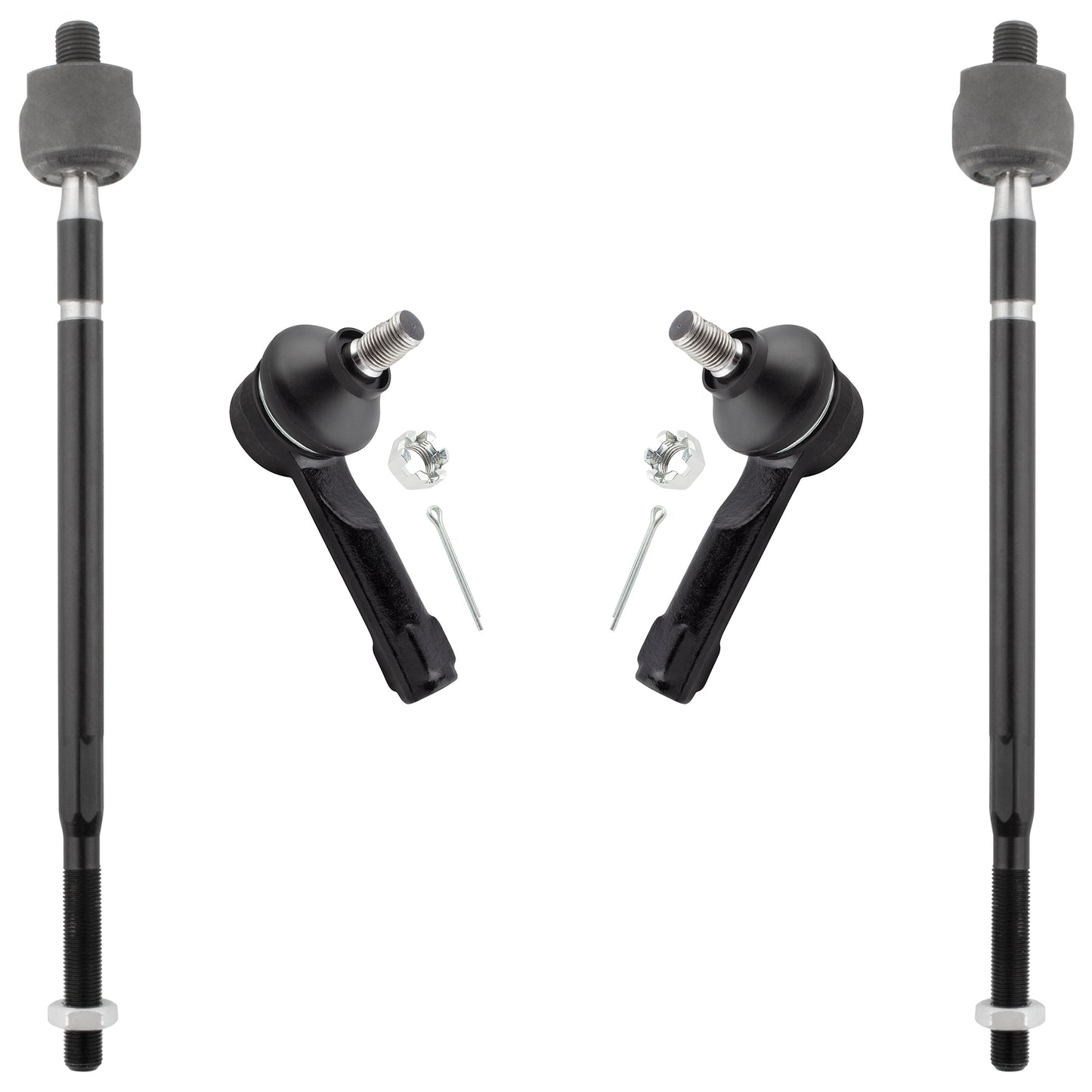 BOXI 4pcs Front Inner and Outer Tie Rods EV401 ES2814 for Nissan Altima 1998-2001, Inner & Outer