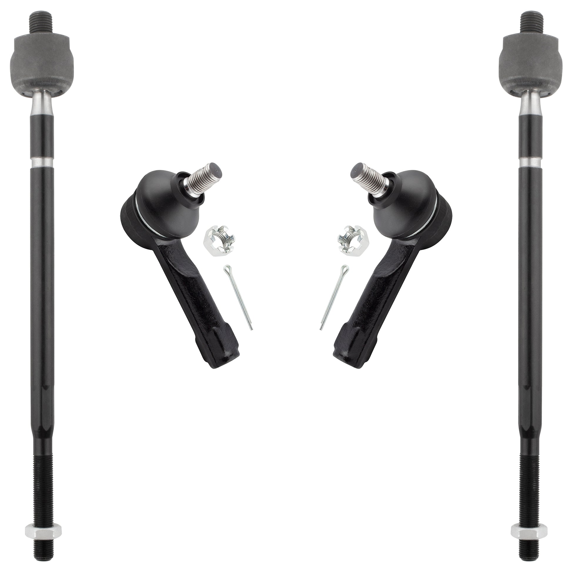 BOXI 4pcs Front Inner and Outer Tie Rods EV401 ES2814 for Nissan Altima 1998-2001, Inner & Outer