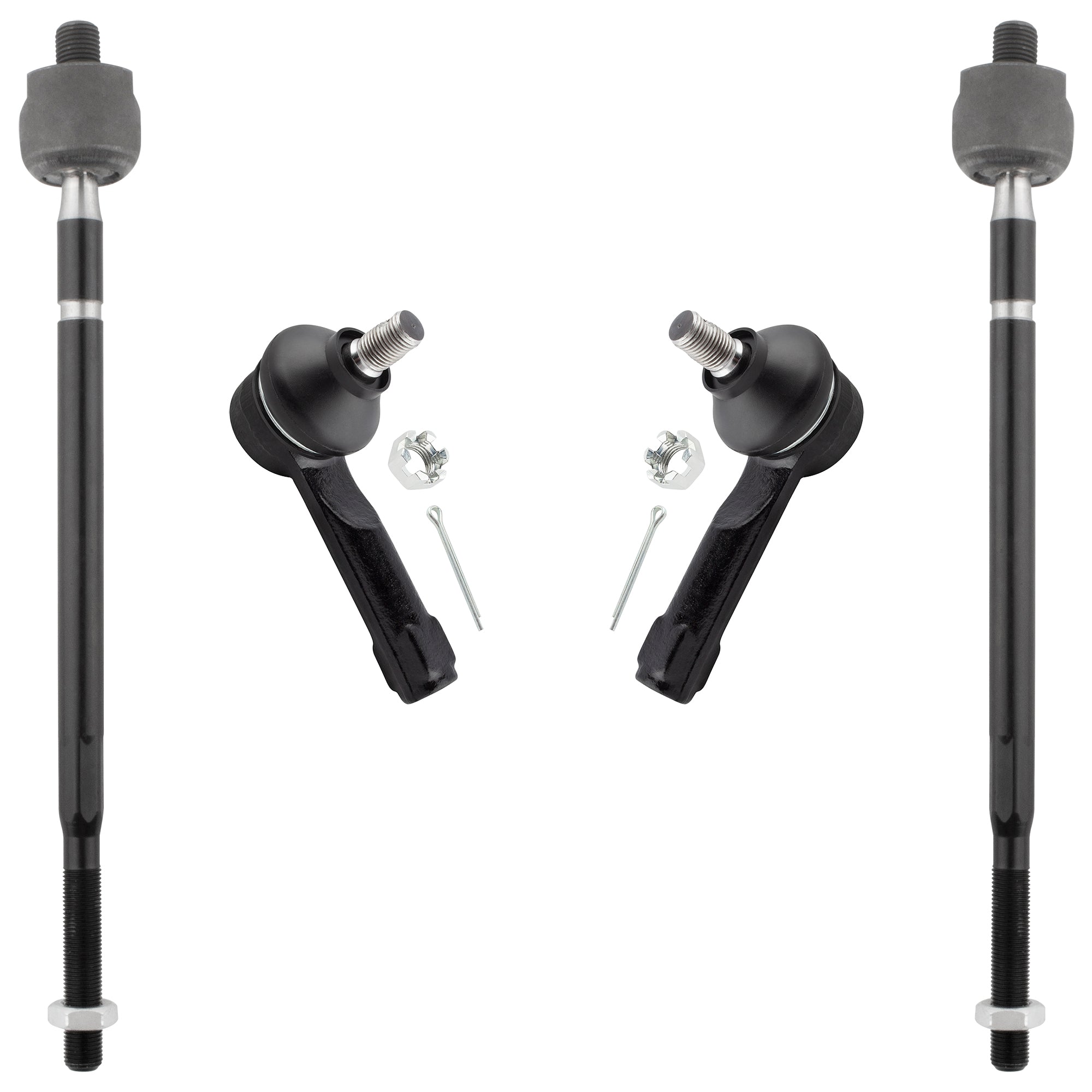 BOXI 4pcs Front Inner and Outer Tie Rods EV401 ES2814 for Nissan Altima 1998-2001, Inner & Outer