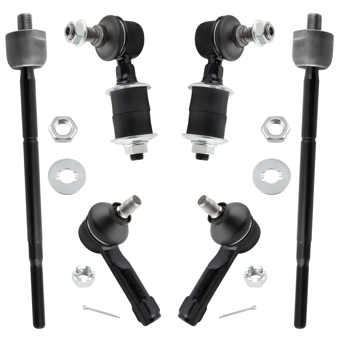 BOXI 6pcs Front Sway Bar Links Inner Outer Tie Rod Ends Fit for Nissan Sentra 1995 1996 1997 1998