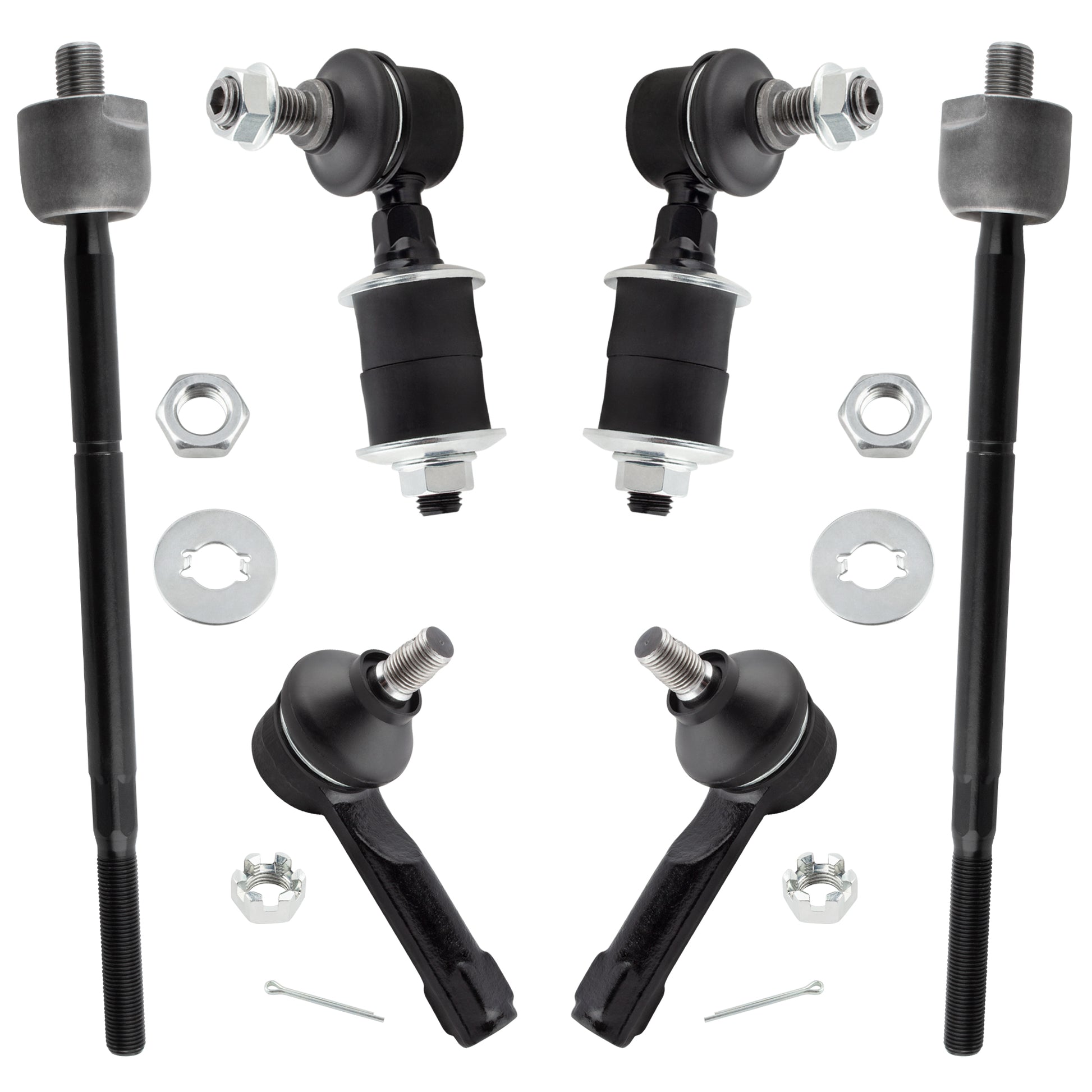 BOXI 6pcs Front Sway Bar Links Inner Outer Tie Rod Ends Fit for Nissan Sentra 1995 1996 1997 1998