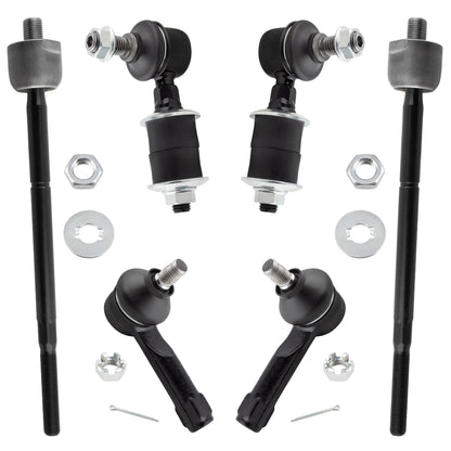 BOXI 6pcs Front Sway Bar Links Inner Outer Tie Rod Ends Fit for Nissan Sentra 1995 1996 1997 1998