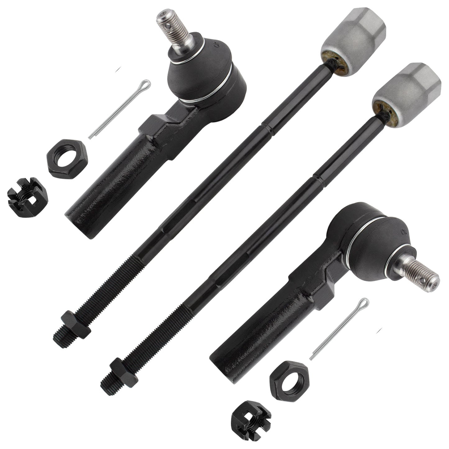 BOXI 4pc Front Inner Tie Rod Ends + Front Outer Tie Rod End Kit EV275 ES3200 for Nissan Quest