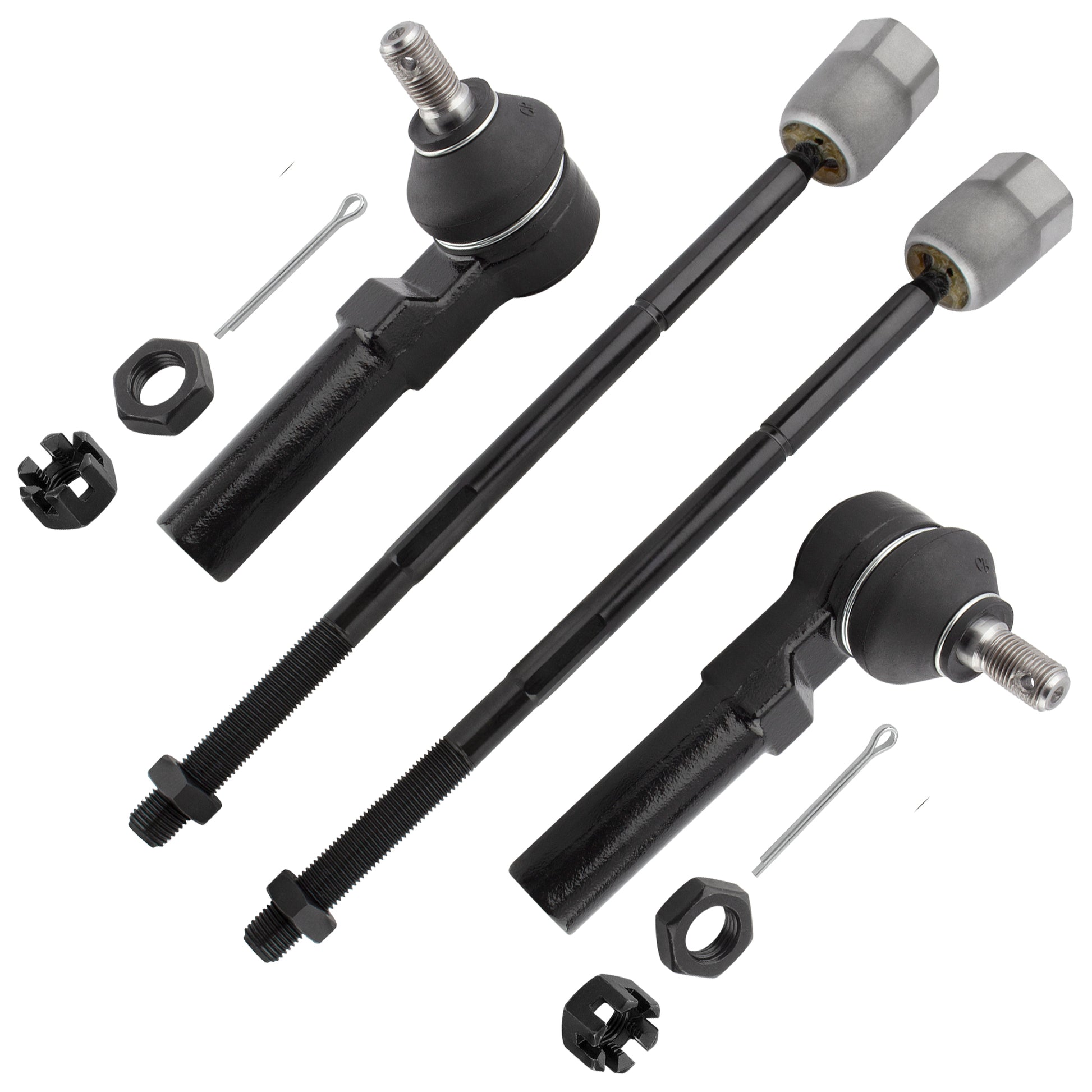 BOXI 4pc Front Inner Tie Rod Ends + Front Outer Tie Rod End Kit EV275 ES3200 for Nissan Quest