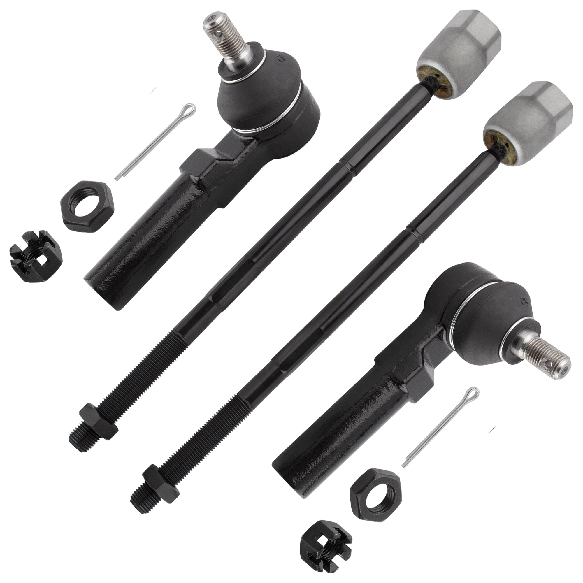 BOXI 4pc Front Inner Tie Rod Ends + Front Outer Tie Rod End Kit EV275 ES3200 for Nissan Quest